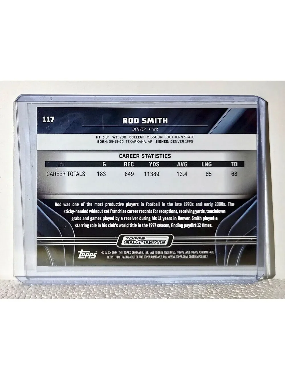 Rod Smith 2023 Topps Chrome Black NFL #117 Football Card Denver Broncos